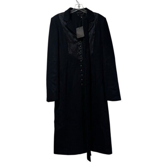L'wren Scott Tuxedo Terrace Coat Women's Size 46 Dark Blue Wool Long Runway 2010 - Picture 3 of 11